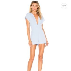 Blue Deep V Romper